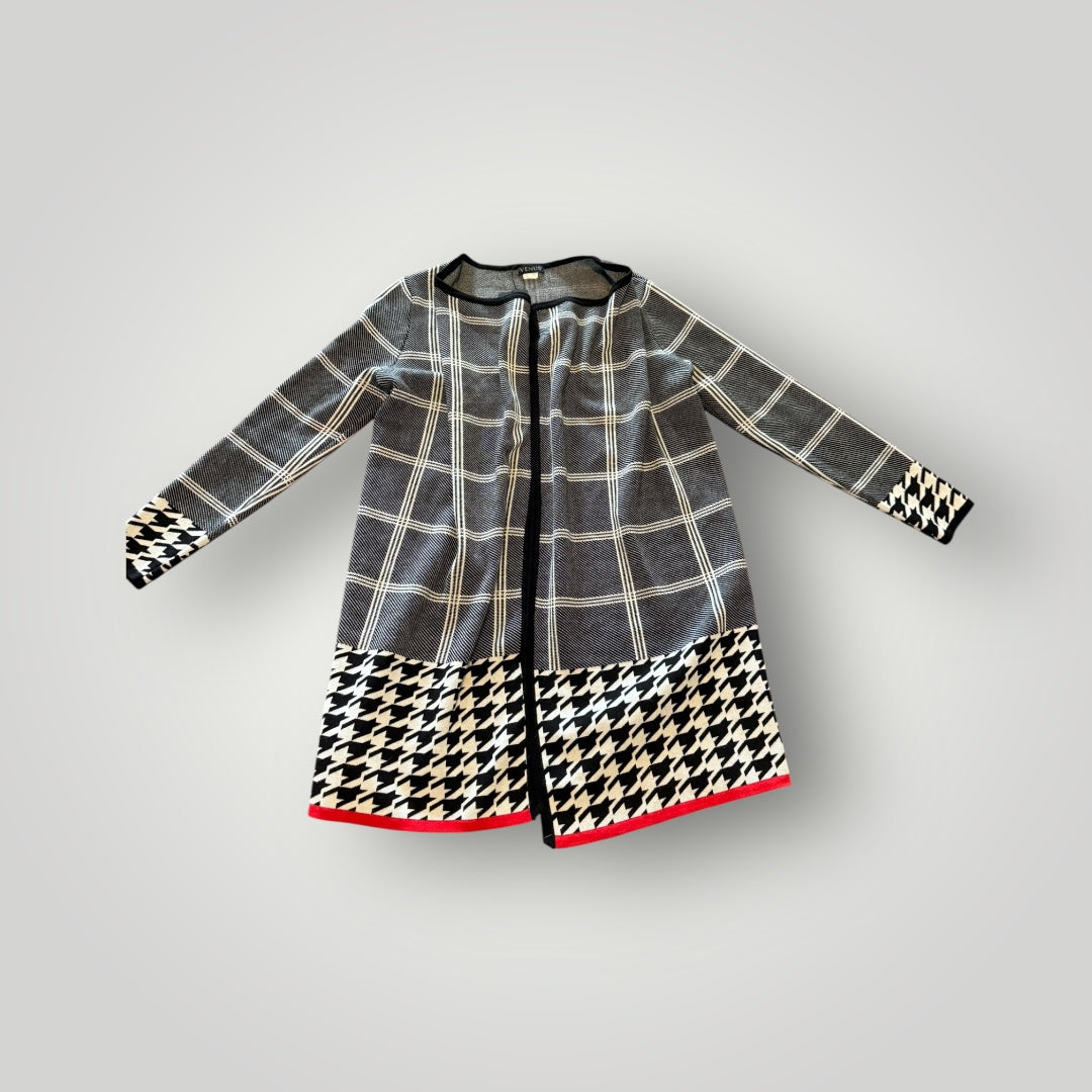 Venus Plaid & Houndstooth Statement Cardigan Size Large